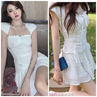 Đầm Nữ Cup Ngực Buộc Dây Dáng Ôm Đuôi Cá Chất Liệu Vải Dập Cao Cấp