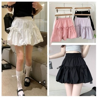 Chân váy bí ngô xòe bồng. chân váy dù đính nơ xinh xắn có quần bảo hộ