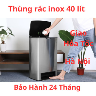 Thùng rác đạp chân 40l inox cao cấp Thùng rác nhà bếp Thùng rác văn phòng