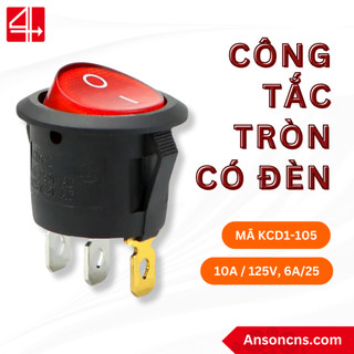 Công tắc bập bênh tròn có đèn kcd1-105