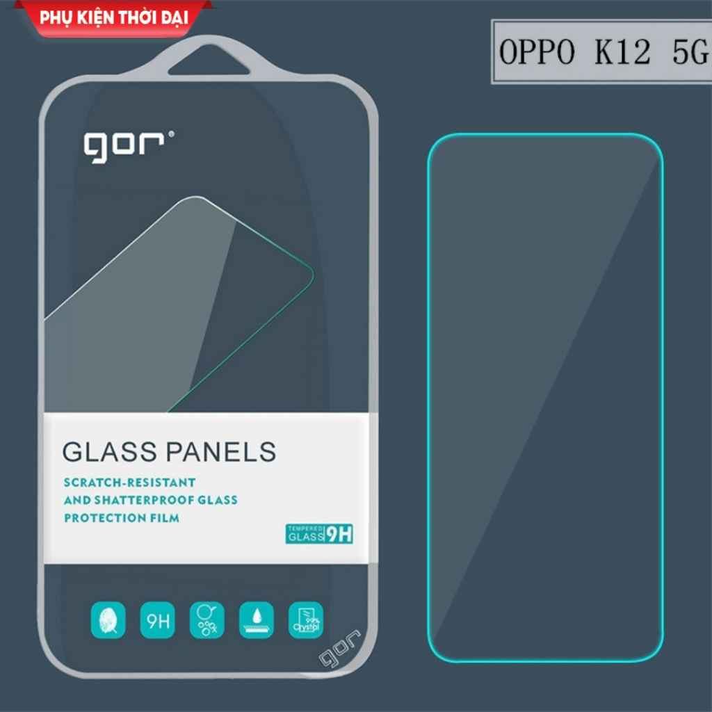 Cường lực Gor Oppo K12 / K12 Plus trong suốt trơn mượt hạn chế vân tay tặng keo mép
