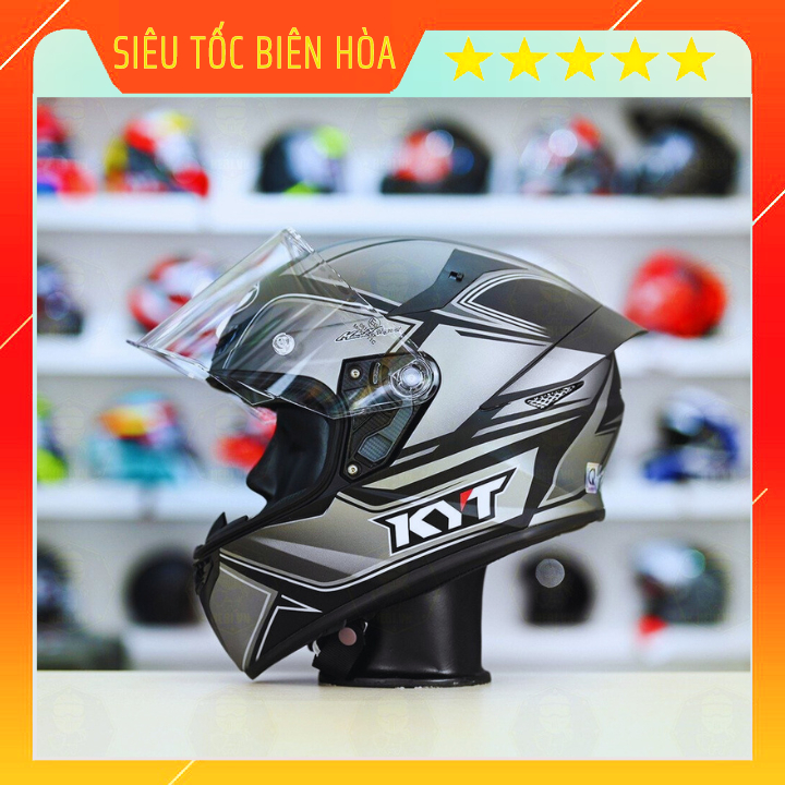 Nón Bảo Hiểm Fullface KYT TT-COURSE Đen Xám Nhám Chính Hãng Tặng Kèm Khăn Ninja Và Tem KYT