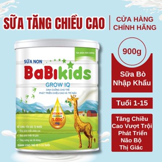 Sữa tăng chiều cao Babikids Grow IQ 900g cho bé từ 1 đến 15 tuổi, Sữa phát triển chiều cao và trí não
