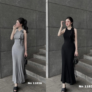 Váy Body Sát Nách Cổ Hoa Bèo Xinh