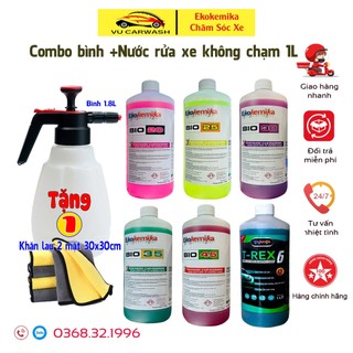 Combo dung dịch rửa xe không chạm bio ekokemika và bình xịt bọt tuyết cầm tay 1.8l
