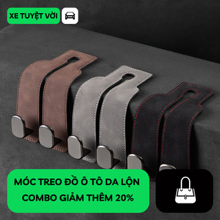 Móc treo đồ ô tô da lộn; móc treo đồ sau ghế xe ô tô