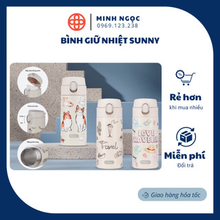 Bình giữ nhiệt Sunny 340ml-460ml Hokori 0123, Bình nước inox giữ nhiệt Việt Nhật cao cấp