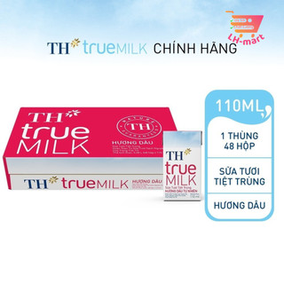 Thùng 48 hộp sữa tươi TH true milk vị dâu, socola