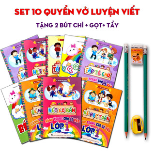 Sách - bộ 10 quyển luyện viết tập tô chữ và tô số cho bé mẫu giáo