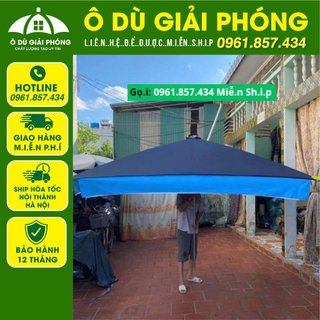 Ô Dù Mái Vuông Chính Tâm 2mx2m5 và 2m5x3m Ô DÙ Mái Vuông Vải bạt cao cấp Vải Chống thấm ( không Có Chân Đế)