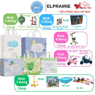 Nguyên thùng 4 bịch tã bỉm elprairie Hàn Quốc đủ size S34/M30/L34/XL30/XXL26 bỉm đêm bỉm mùa hè siêu thấm hút mềm mại