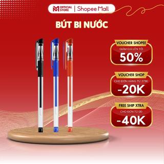 Bút Bi Nước Viết Êm Tay Không Lem Mực 0.5mm Xanh Đen Đỏ Ra Mực Đều - MELLI