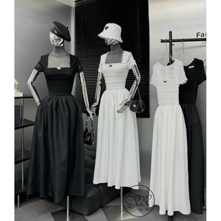 Váy maxi ren phối chân thô xoè PKT