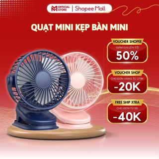 Quạt Kẹp Bàn MELLI Tích Điện 3 Tốc Độ Gió Tiện Lợi Xoay 720 Độ Dung Lượng Pin Khủng 72000mAh Sạc USB