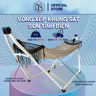 Bộ Võng Xếp An Bình Tải Trọng 250kg, Khung INOX 100% Và Sơn Tĩnh Điện, Lưới Võng Polyester Xuất Khẩu - Hàng Chính Hãng