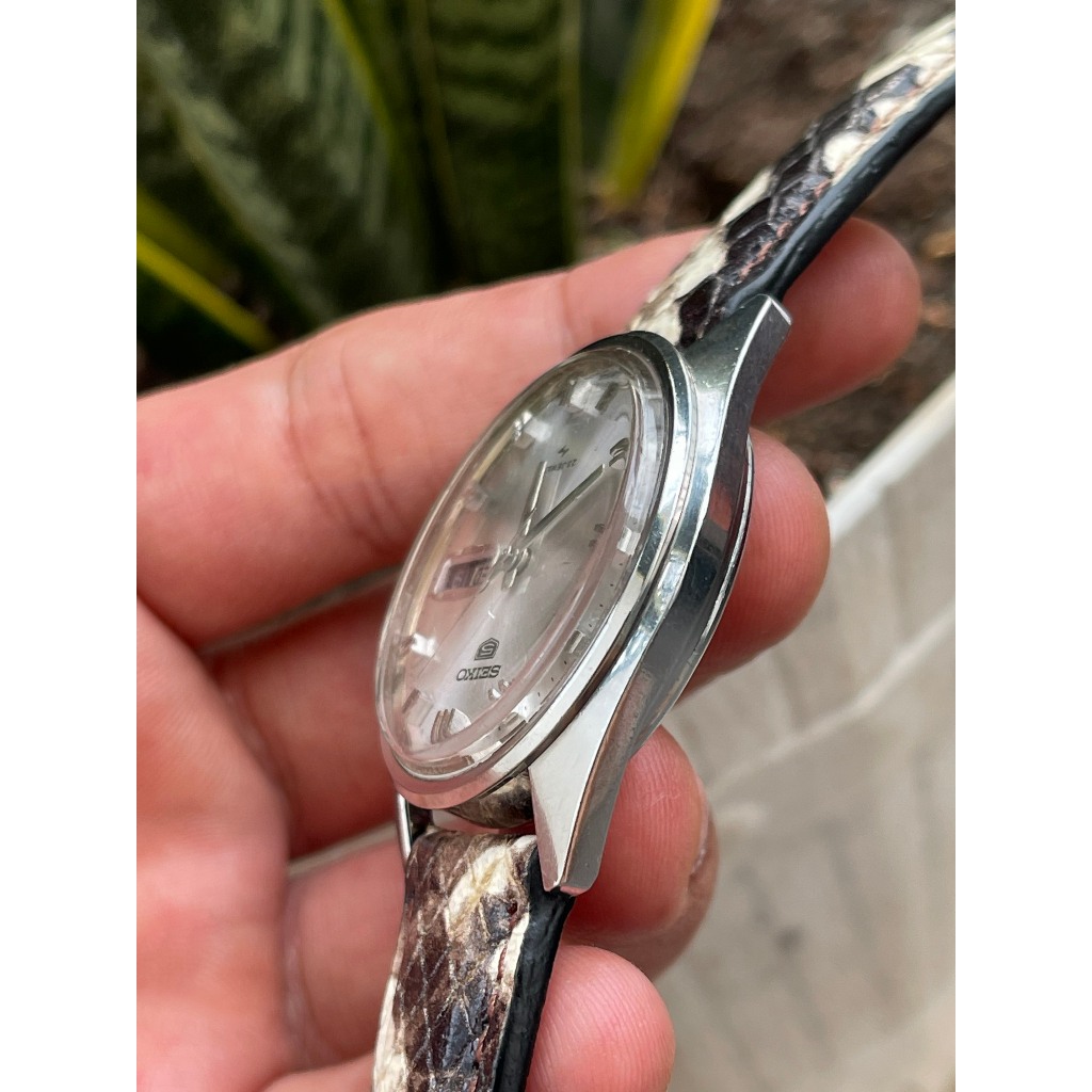 Đồng hồ xưa nam Seiko 5 dây da tự động hàng Si