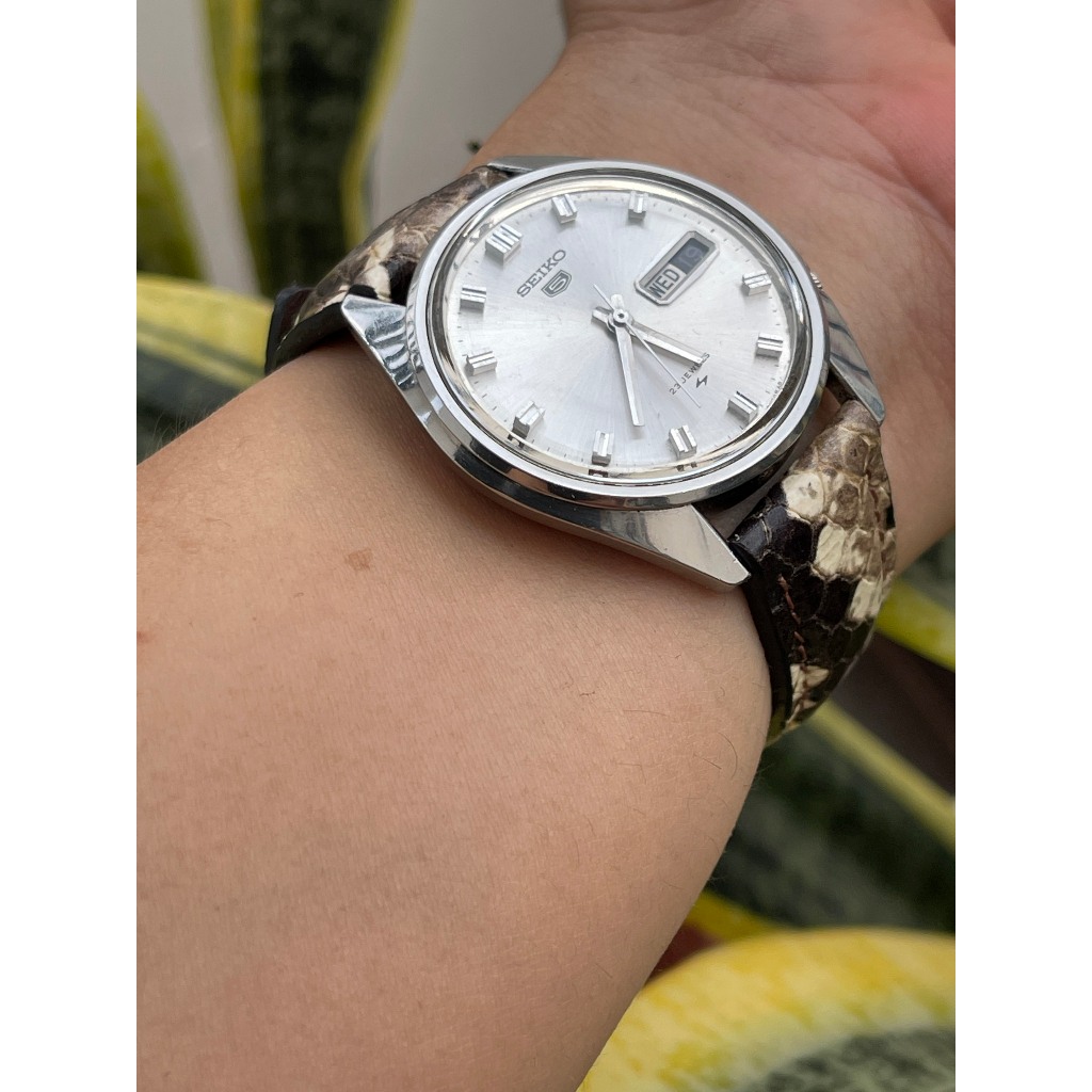 Đồng hồ xưa nam Seiko 5 dây da tự động hàng Si