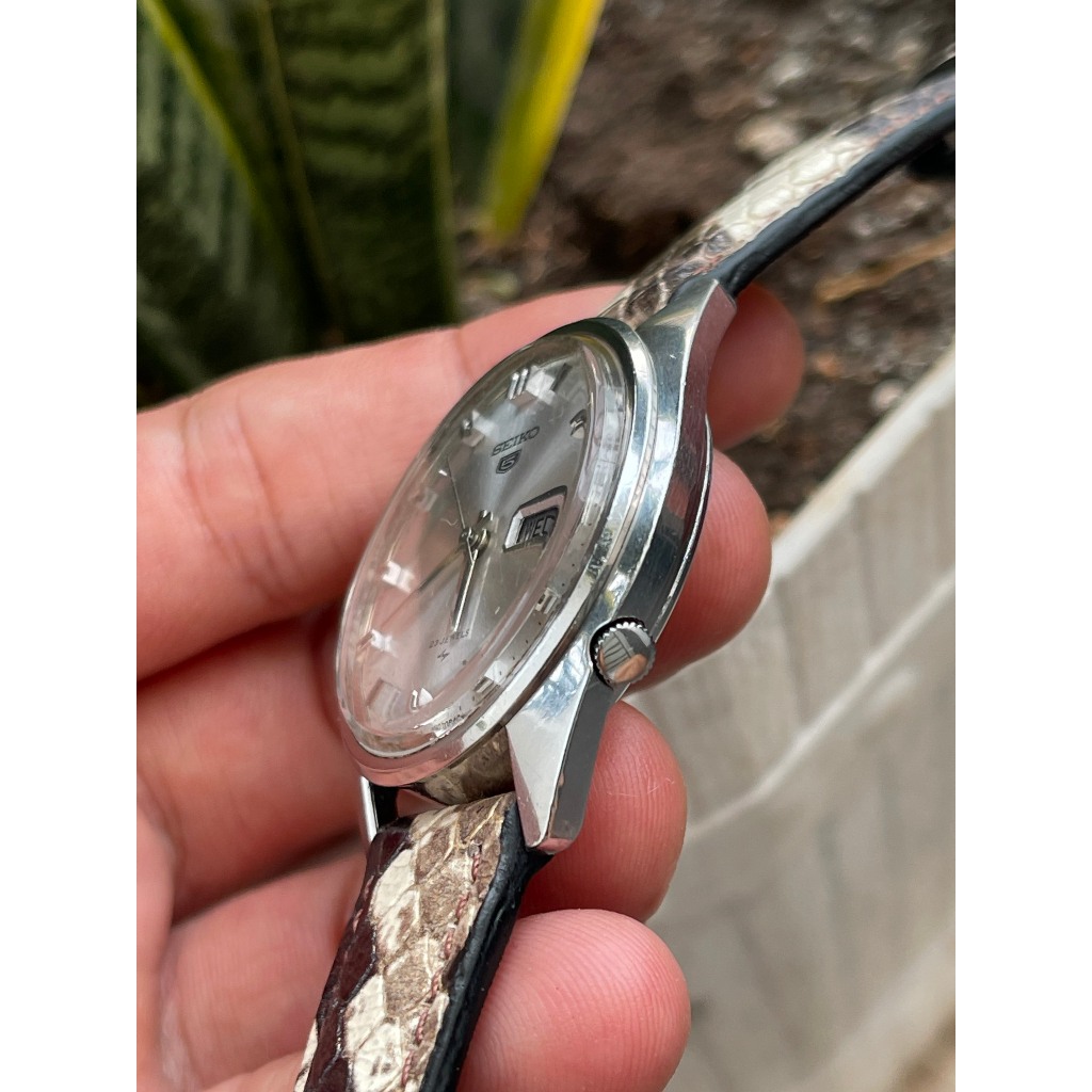 Đồng hồ xưa nam Seiko 5 dây da tự động hàng Si