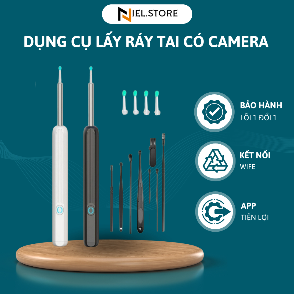 Dụng Cụ Lấy Ráy Tai NE3 Pro Gắn Camera Nội Soi Đa Năng Hình Ảnh Sắc Nét Tháng Kết Nối Dễ Dàng Bảo Hà