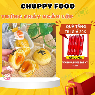 Bánh trứng chảy đài loan🎁chuppy food🎁 bánh trứng chảy liu ngàn lớp nhân trứng muối tan chảy, bánh lava ngàn lớp