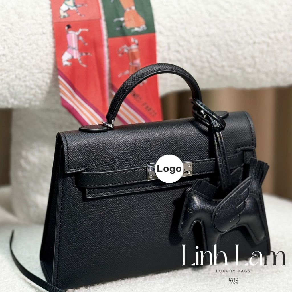 Túi Xách Nữ Kelly Epsom, Size 21, Da Bò Nguyên Miếng, Tag Phụ Kiện Sáng Bóng, Full Bill Box Hoàn Thuế Chuẩn Hãng