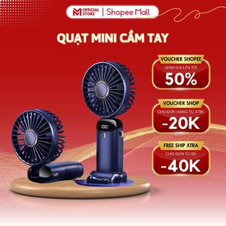 Quạt Cầm TayTích Điện Mini  5 Tốc Độ Gió Dung Lượng Pin 10.000 MAH Sạc Nhanh Type  Xoay Linh Hoạt 90 Độ - MELLI