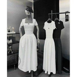 Váy maxi ren phối chân thô xoè PKT