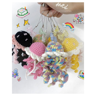 Jellyfish keychain| Móc khoá sứa biển bằng len| by mei accessories
