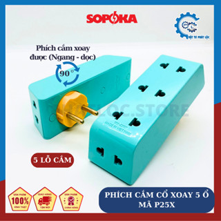 Ổ chia điện thông minh cổ xoay 5 ổ SOPOKA P25 Ổ cắm chuyển đổi đa năng chịu tải cao 2200W chính hãng