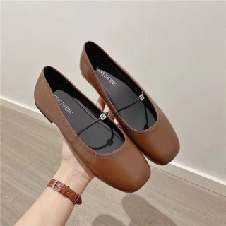 Giày bệt da mềm quai ngang chữ A