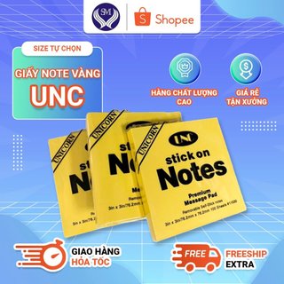 Giấy note vàng UNC nhiều kích thước