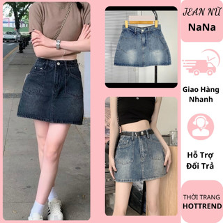 Chân váy jean nữ 2 túi trước cạp cao dáng ngắn, váy nữ chất vải loại 1  tôn dáng chân dài miên man 2 màu xanh đen hottre
