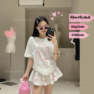  @Tiemvaixinh Set Áo Thun Nơ Mix Chân Váy Nơ Dream -Set Áo Váy Nơ Tiểu Thư 