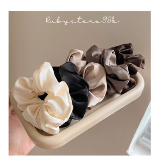 Scrunchies satin màu trà sữa siêu xinh dễ thương cho bạn gái