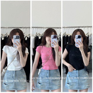 Áo babytee thêu nơ chất cotton QC loại 1