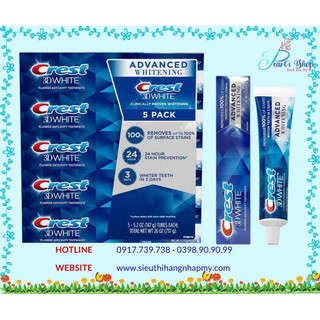 (Bill Mỹ date 2026)Kem đánh răng Crest 3D white 147gr
