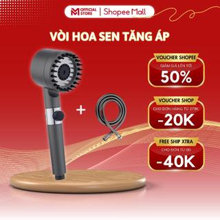 Vòi Hoa Sen Tăng Áp Cao Cấp MELLI Nút Xoay Điều Chỉnh 3 Tốc Độ Nước, Siêu Bền, Không Rỉ Sét, Kèm Dây Tiện Lợi