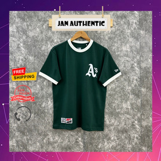 (Chính Hãng) Áo Thun NEW ERA A’S Xanh Bo Trắng | Jan.Authentic |