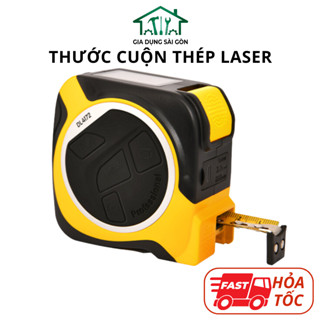 Thước Đo Khoảng Cách Laser Kết Hợp Thước Dây Thép Deli - Đo Laser 30m, Đo Thủ Công 5m - Màn Hình LED Hiển Thị Chính Xác