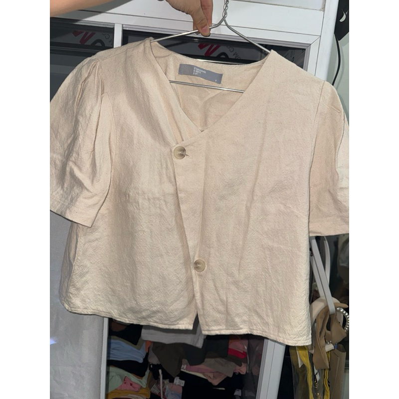 Áo linen Hàn 8seconds kiểu cài cúc chéo