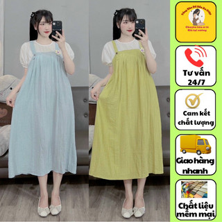 Váy Bầu ,Đầm bầu ,Váy xuông Chất liệu tơ lụa, Đầm bầu cộc tay thiết dễ mặc .MT 03