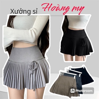 Chân váy nữ, Chân váy xếp ly buộc nơ, Chân váy xoè ngắn, Chân váy có lót trong, Có sỉ