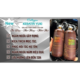 [Chính Hãng] Dầu gội xả collagen keratin yuki  hương thơm nước hoa 2000ml sỉ salon spa