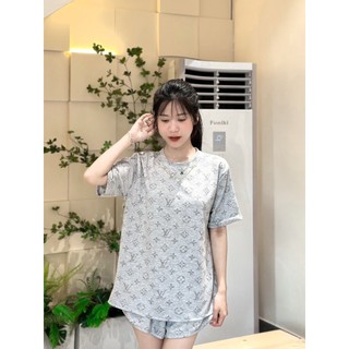 Set đồ nữ L,V  áo thun dáng dài rộng kèm quần short chất dày dặn thoáng