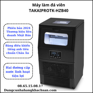 Máy làm đá viên TAKAIPRO TK-HZB40 công suất 40Kg/ngày- tặng kèm lõi lọc nước - Bản quốc tế tiếng anh- phiên bản 2024