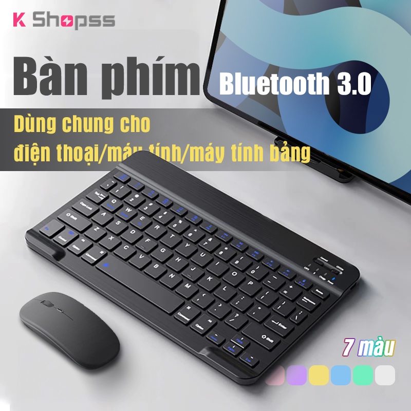 Bàn phím Bluetooth 10 inch Bluetooth 5.0 phạm vi kết nối hiệu quả 10 mét kèm theo chuột Bộ sản phẩm | BigBuy360 - bigbuy360.vn