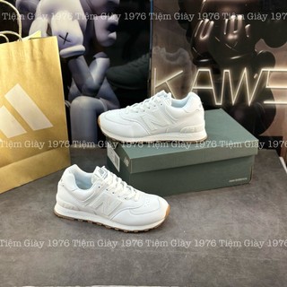 Giày thể thao new balance 574 “white gum”,giày nb trắng đế nâu
