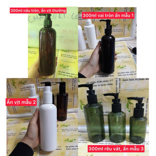 Chai 250ml 300ml nhựa pet nhấn vịt, chai chiết dầu gội đầu, chai chiết sữa tắm
