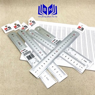 Thước kẻ nhôm không rỉ 20cm m&g arln 0483, thước kẻ 20cm m&g 9026, thước kim loại m&g 20cm 9026