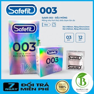 Bao cao su Safefit 003 S52 siêu mỏng, không gây dị ứng
